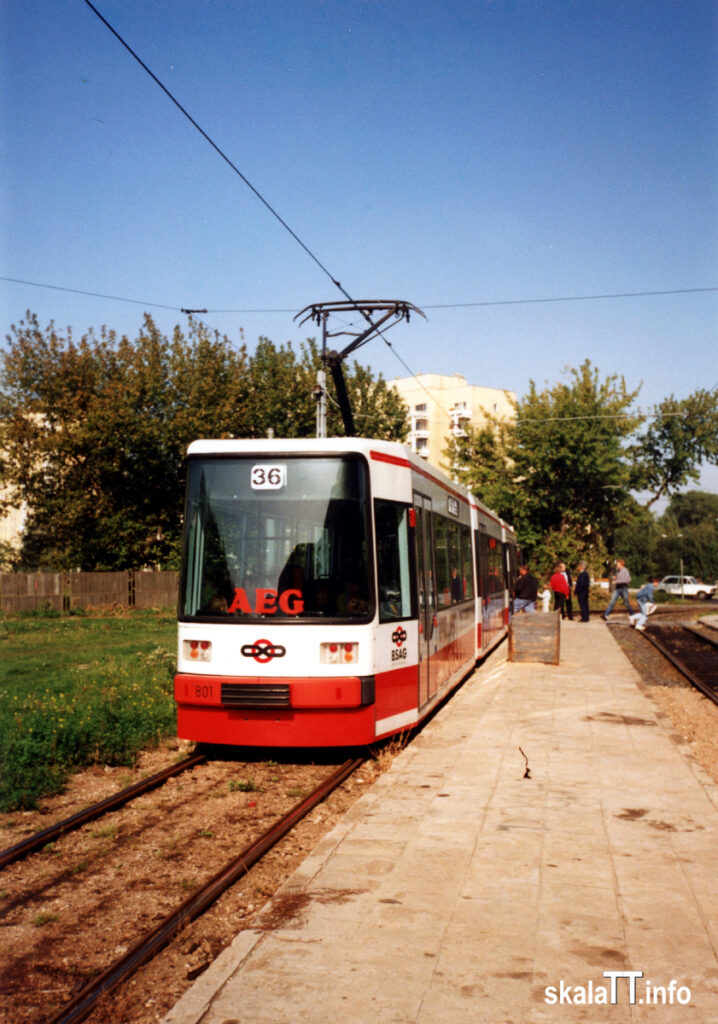 Wagon NGT6-801 z BSAG w Bremie. Warszawa, pętla Marymont, ulica Mickiewicza, 23.09.1992.