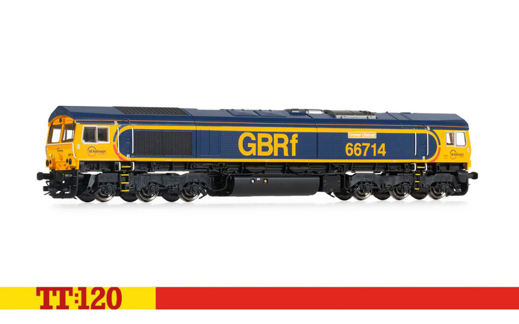 Hornby nr. kat. TT3016M - GBRf, 66714 "Cromer Lifeboat" Źródło uk.hornby.com